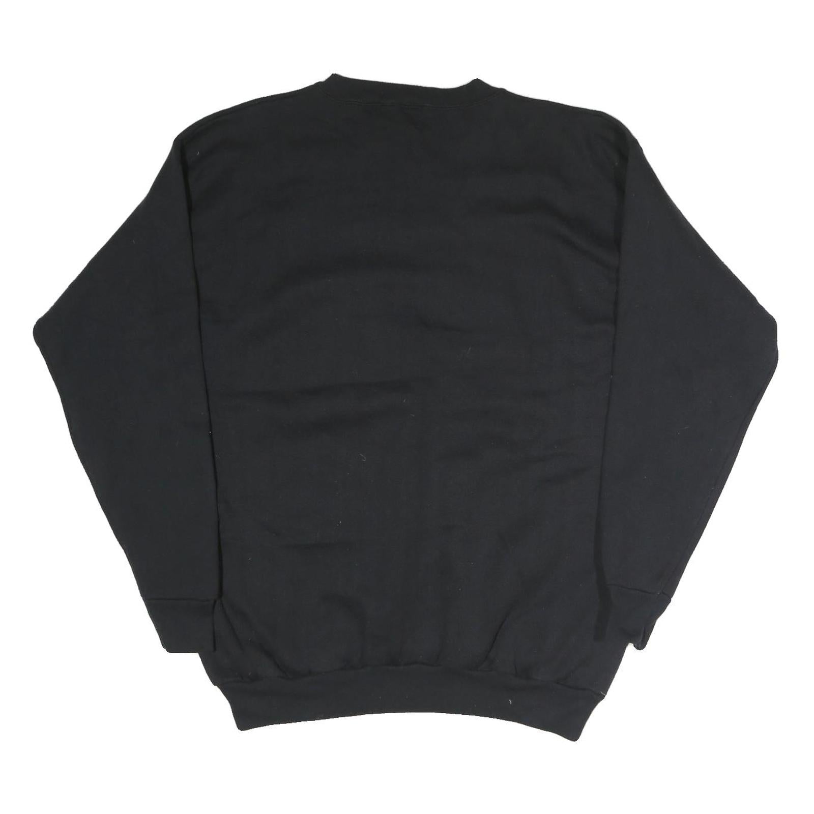 TULTEX Mens Black Wolf Graphic Crew Neck 2XL Cotton Sweatshirt Pullover