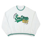 OLE Womens White San Diego West Sweatshirt Crew Neck L Cotton Blend Casual