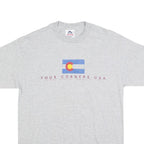 ALSTYLE Mens Grey Four Corners USA Graphic T-Shirt M Short Sleeve Crew Neck