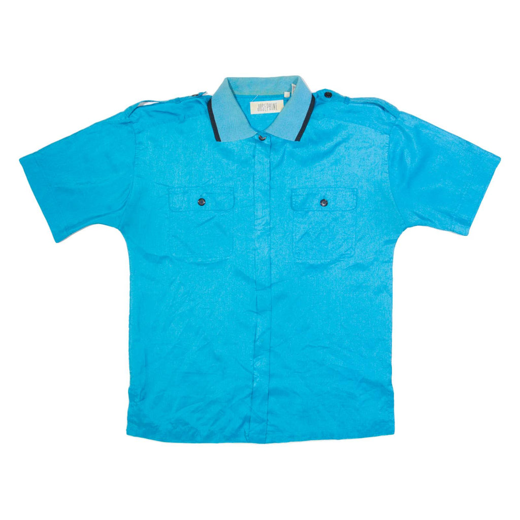 JOSEPHINE Womens Plain Shirt Blue 90s M