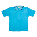 JOSEPHINE Womens Plain Shirt Blue 90s M