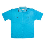 JOSEPHINE Womens Plain Shirt Blue 90s M