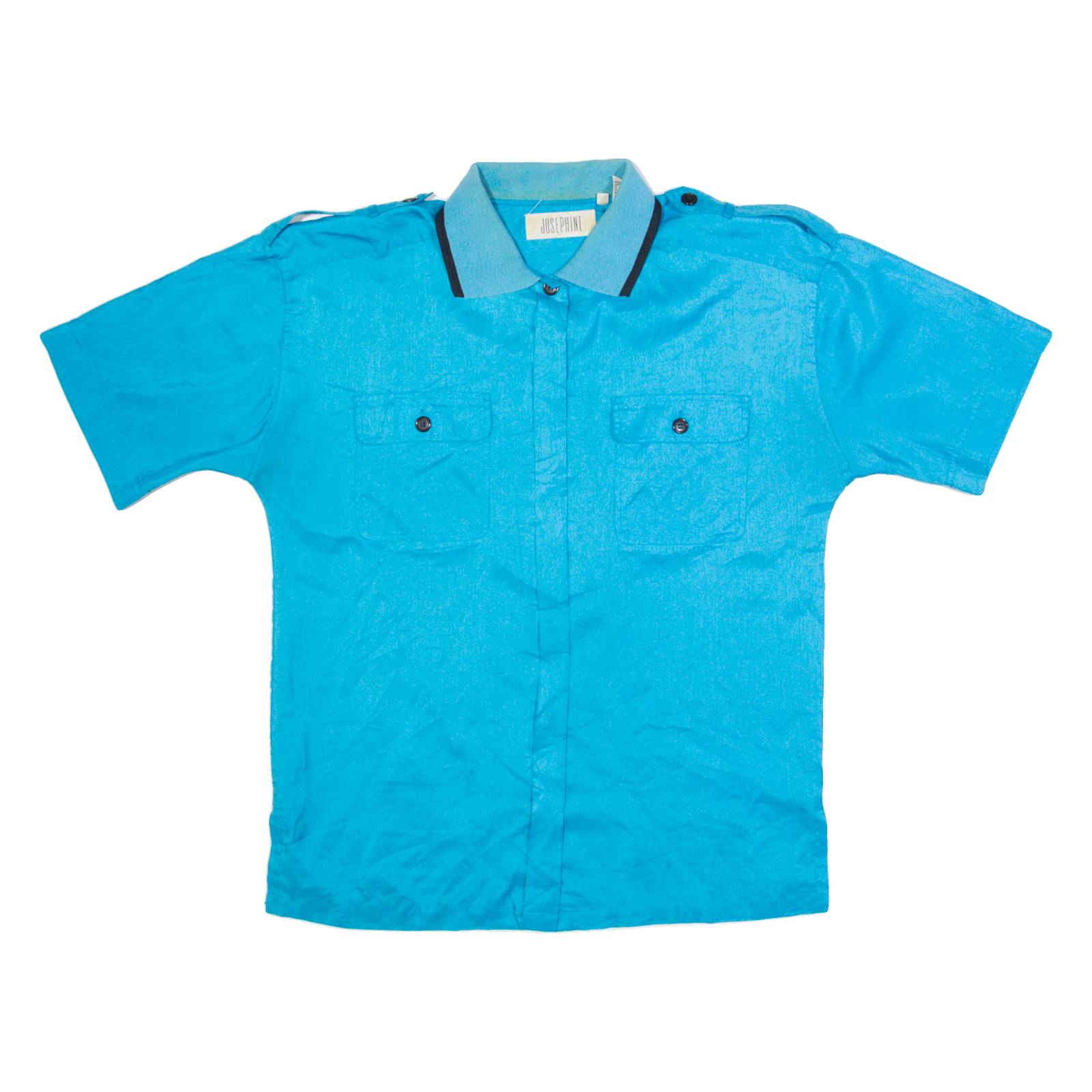 JOSEPHINE Womens Plain Shirt Blue 90s M