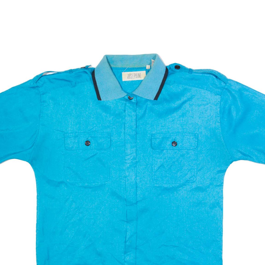 JOSEPHINE Womens Plain Shirt Blue 90s M