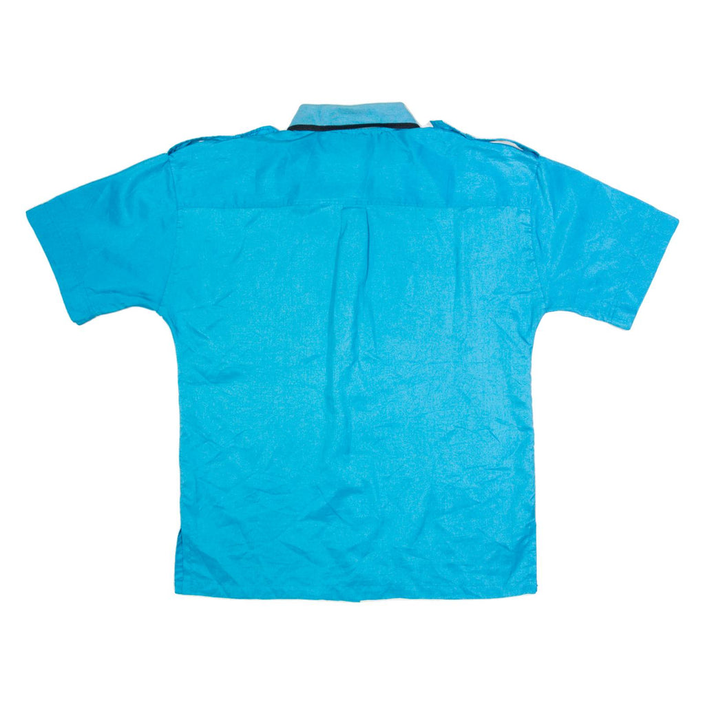 JOSEPHINE Womens Plain Shirt Blue 90s M