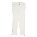 CALVIN KLEIN Womens Cotton Blend White Slim Skinny Trousers W28 L28 Zipped