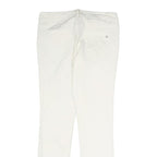CALVIN KLEIN Womens Cotton Blend White Slim Skinny Trousers W28 L28 Zipped