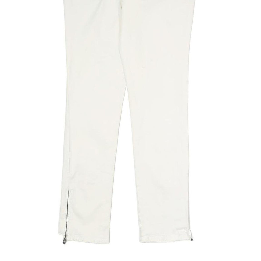 CALVIN KLEIN Womens Cotton Blend White Slim Skinny Trousers W28 L28 Zipped