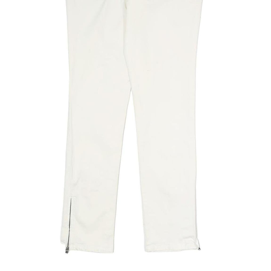 CALVIN KLEIN Womens Cotton Blend White Slim Skinny Trousers W28 L28 Zipped