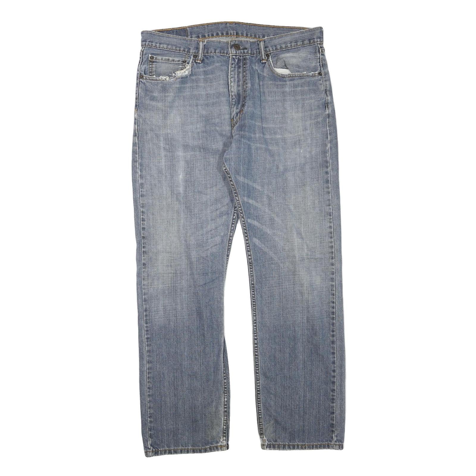 LEVI'S 505 Mens Jeans Blue Regular Straight Denim Medium W36 L32 Classic Fit