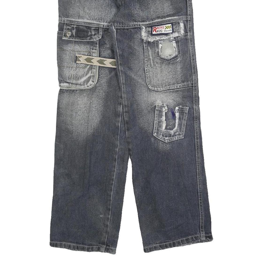 SYJ Womens Jeans Relaxed Straight Denim Medium W26 L28 Distressed Patchwork