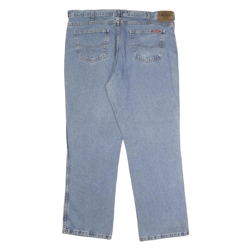 DICKIES Mens Blue Regular Fit Straight Leg Denim Jeans Cotton W42 L30 Workwear