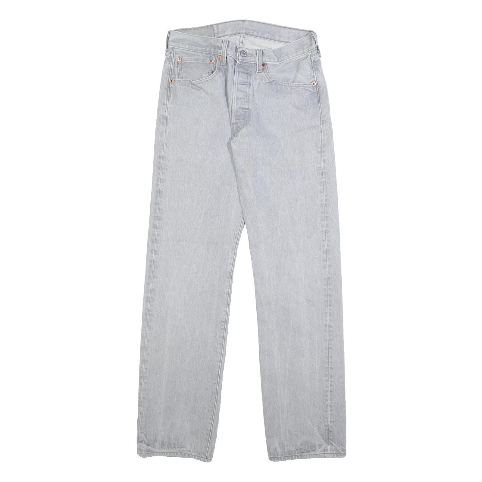 LEVI'S 501 Mens Jeans Blue Regular Straight Denim Light W28 L32 Classic Button