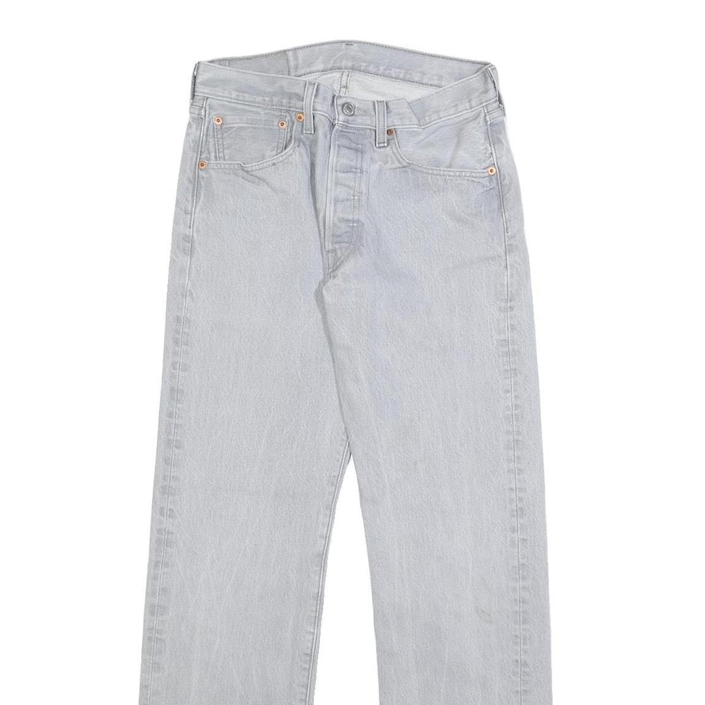 LEVI'S 501 Mens Jeans Blue Regular Straight Denim Light W28 L32 Classic Button
