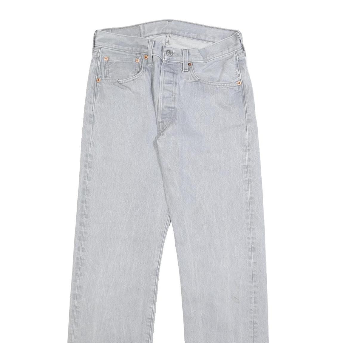 LEVI'S 501 Mens Jeans Blue Regular Straight Denim Light W28 L32 Classic Button