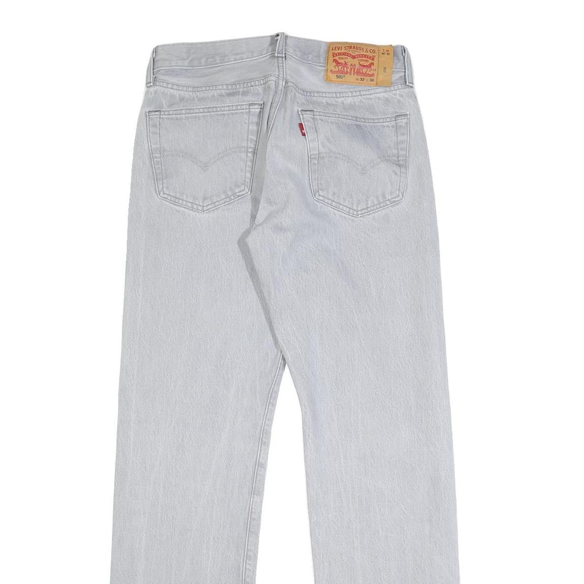 LEVI'S 501 Mens Jeans Blue Regular Straight Denim Light W28 L32 Classic Button