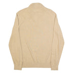 NAUTICA Mens Jumper Beige 1/4 Zip Tight Knit M