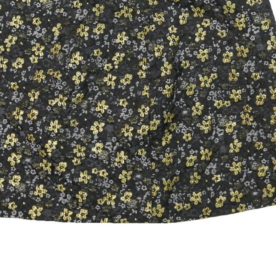 TED BAKER Womens Black & Gold Floral Mini Skirt Polyester Blend 2XL Stylish