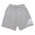 ADIDAS Mens Shorts Grey Casual M W24 Cotton Blend Drawstring Sportswear