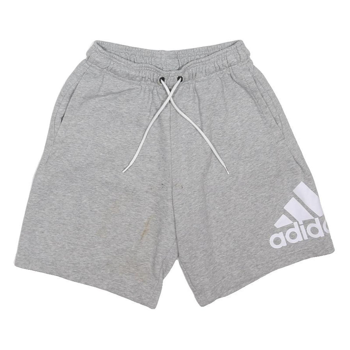ADIDAS Mens Shorts Grey Casual M W24 Cotton Blend Drawstring Sportswear