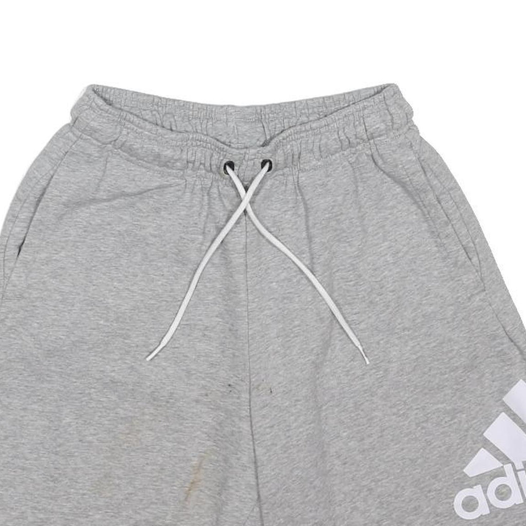 ADIDAS Mens Shorts Grey Casual M W24 Cotton Blend Drawstring Sportswear
