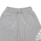 ADIDAS Mens Shorts Grey Casual M W24 Cotton Blend Drawstring Sportswear