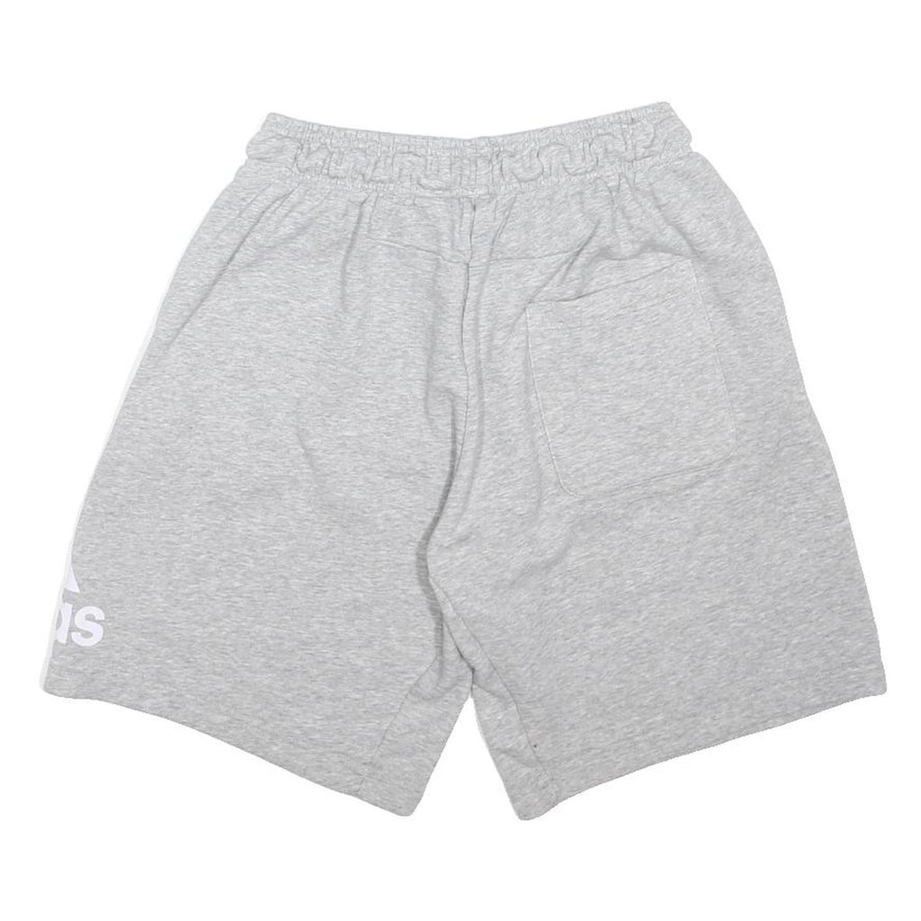 ADIDAS Mens Shorts Grey Casual M W24 Cotton Blend Drawstring Sportswear