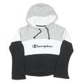 CHAMPION REVERSE WEAVE Womens Grey & White & Black Hoodie XS Cotton Blend