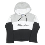 CHAMPION REVERSE WEAVE Womens Grey & White & Black Hoodie XS Cotton Blend