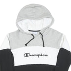 CHAMPION REVERSE WEAVE Womens Grey & White & Black Hoodie XS Cotton Blend