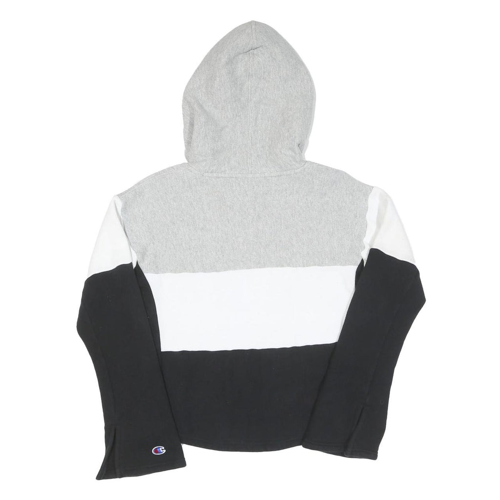 CHAMPION REVERSE WEAVE Womens Grey & White & Black Hoodie XS Cotton Blend