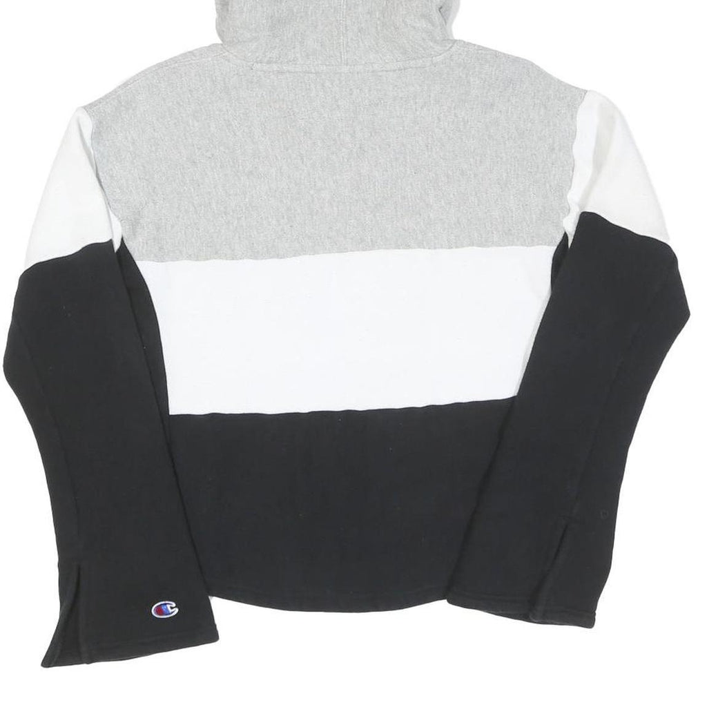 CHAMPION REVERSE WEAVE Womens Grey & White & Black Hoodie XS Cotton Blend