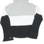 CHAMPION REVERSE WEAVE Womens Grey & White & Black Hoodie XS Cotton Blend