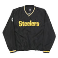 NFL Mens Black & Gold Steelers V-Neck 2XL Sweatshirt Polyester Sportswear