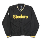 NFL Mens Black & Gold Steelers V-Neck 2XL Sweatshirt Polyester Sportswear