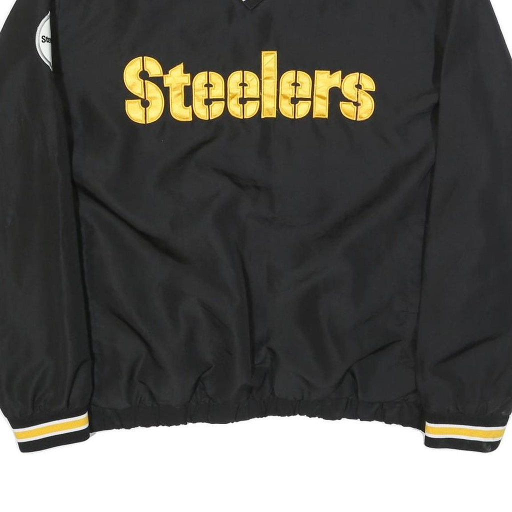 NFL Mens Black & Gold Steelers V-Neck 2XL Sweatshirt Polyester Sportswear