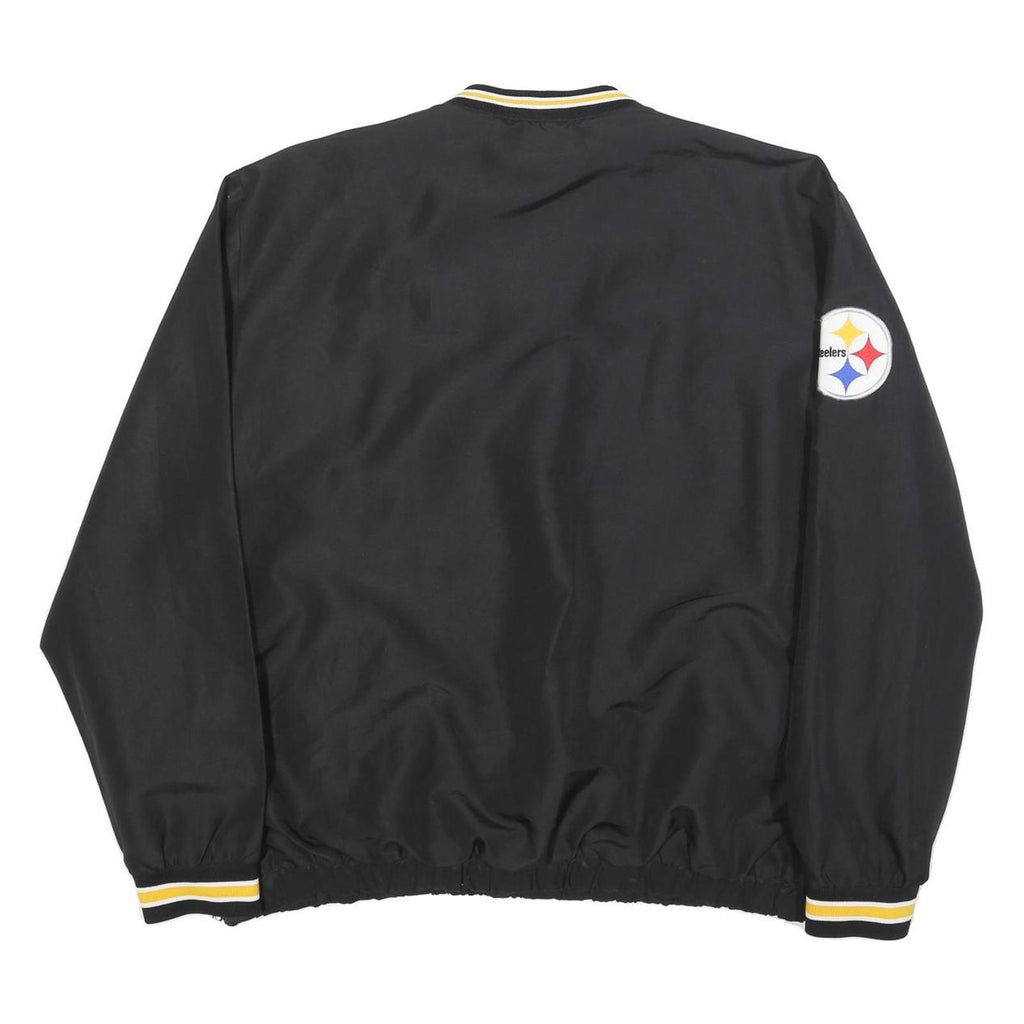 NFL Mens Black & Gold Steelers V-Neck 2XL Sweatshirt Polyester Sportswear