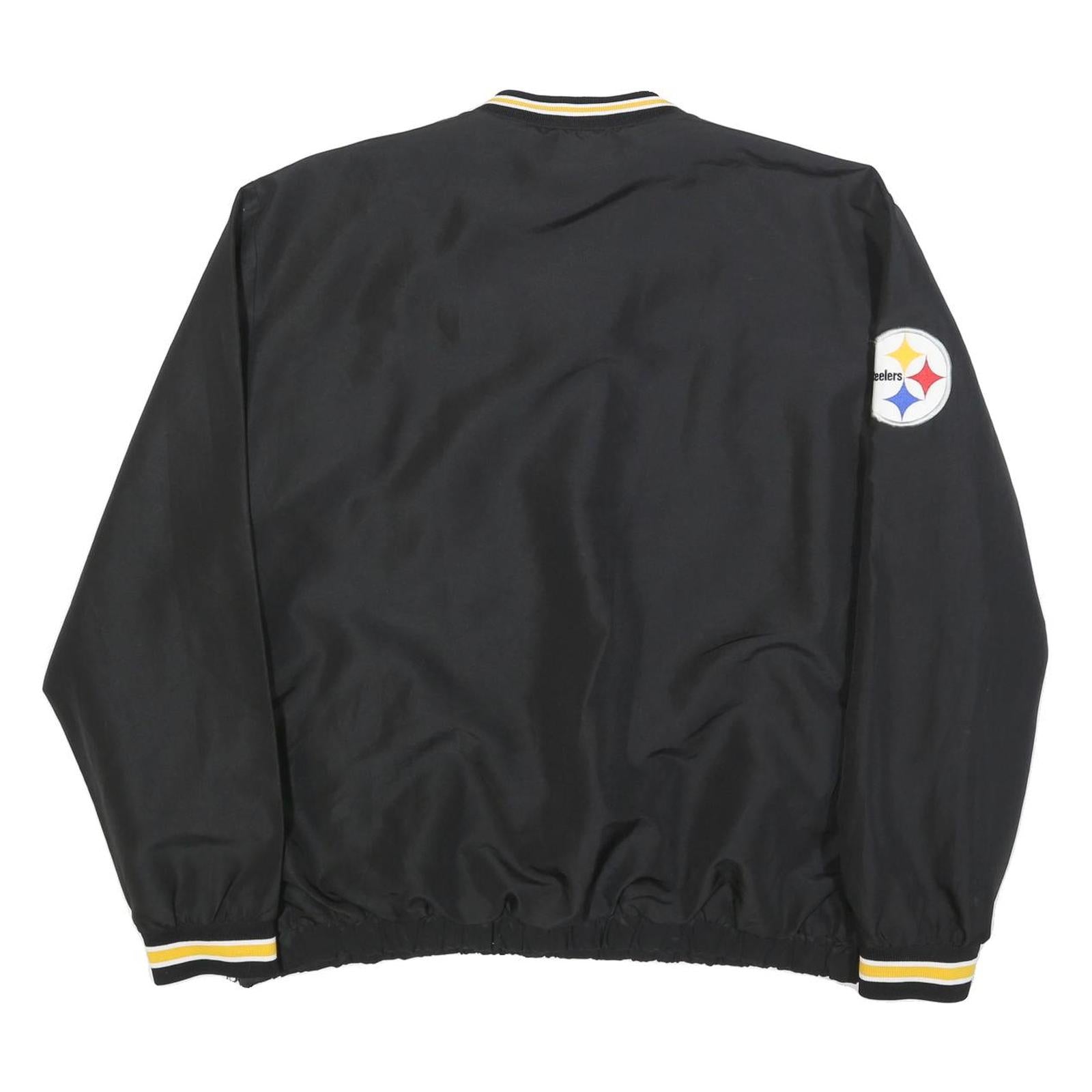 NFL Mens Black & Gold Steelers V-Neck 2XL Sweatshirt Polyester Sportswear