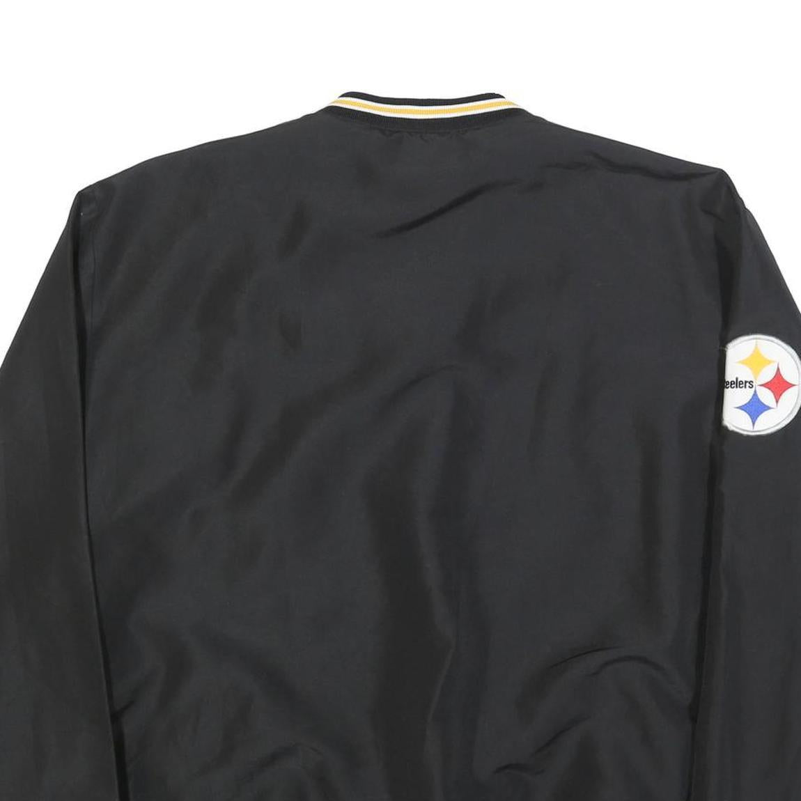NFL Mens Black & Gold Steelers V-Neck 2XL Sweatshirt Polyester Sportswear