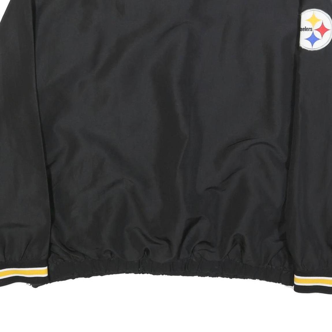 NFL Mens Black & Gold Steelers V-Neck 2XL Sweatshirt Polyester Sportswear