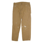 DICKIES Mens Cotton Blend Beige Regular Fit Straight Leg Trousers W38 L31