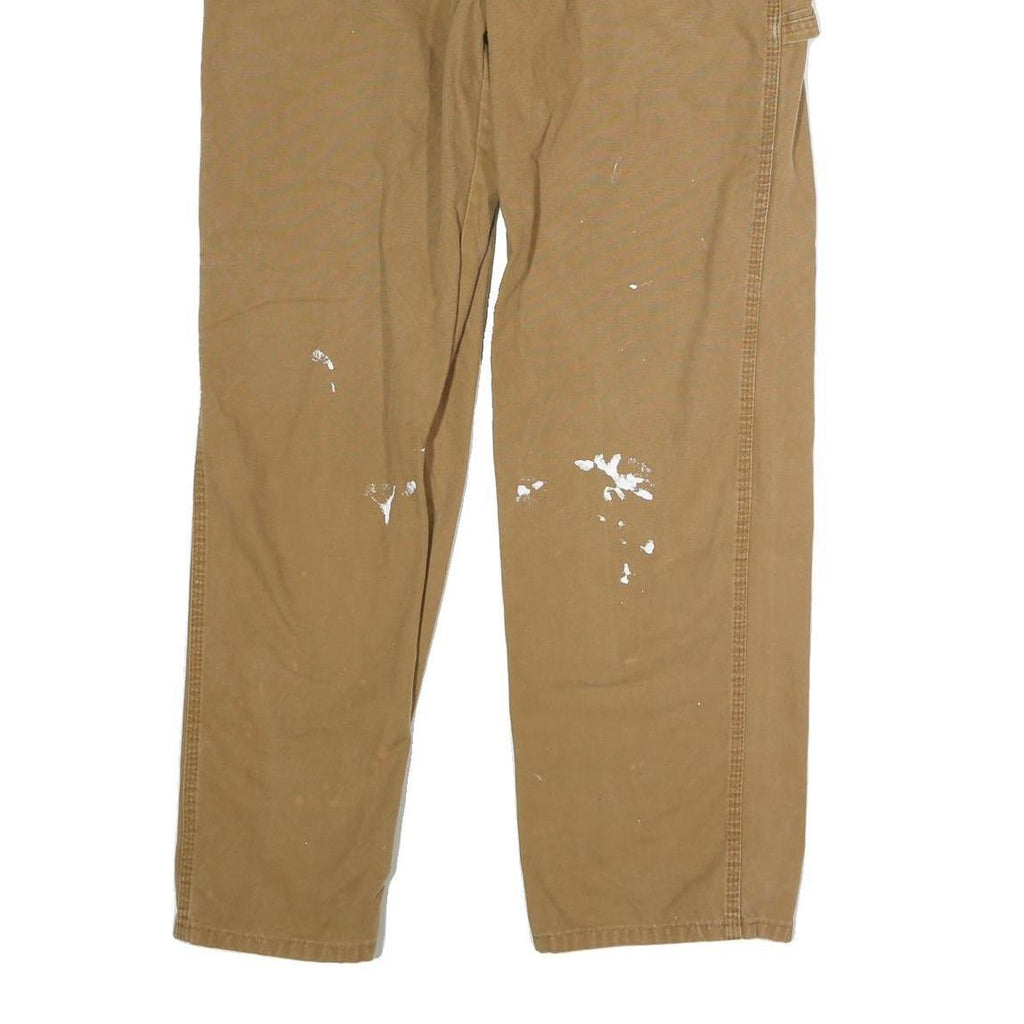 DICKIES Mens Cotton Blend Beige Regular Fit Straight Leg Trousers W38 L31