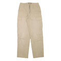 Womens Beige Cotton Blend Relaxed Cargo Trousers W27 L29 Casual Utility Zip