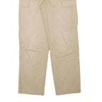 Womens Beige Cotton Blend Relaxed Cargo Trousers W27 L29 Casual Utility Zip