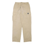 Womens Beige Cotton Blend Relaxed Cargo Trousers W27 L29 Casual Utility Zip