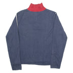 TOMMY HILFIGER Womens Jumper Blue Button Neck Tight Knit XL