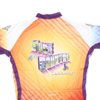 VOLER Mens Purple & Orange Graphic Cycling Jersey L Short Sleeve Zip Neck