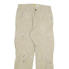 CARHARTT Mens Cotton Blend Beige Relaxed Fit Cargo Trousers W32 L32 Workwear