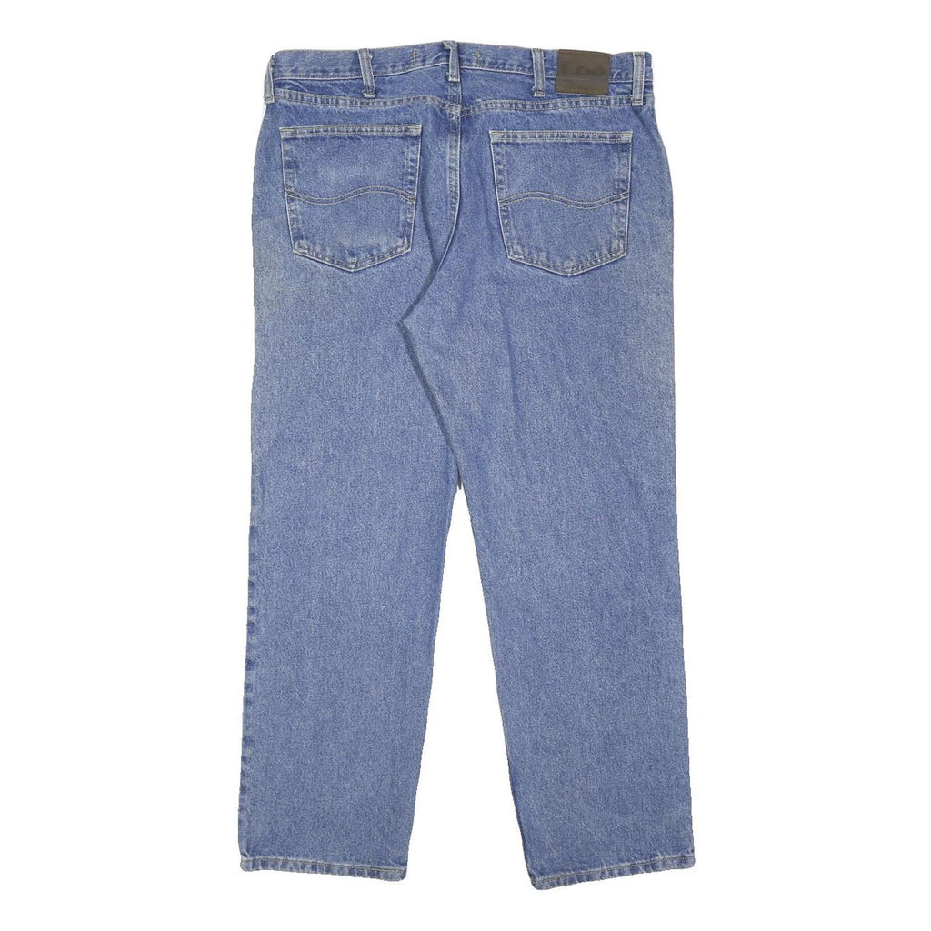 LEE Mens Blue Regular Fit Straight Denim Light Wash Jeans W36 L29 Classic Zip