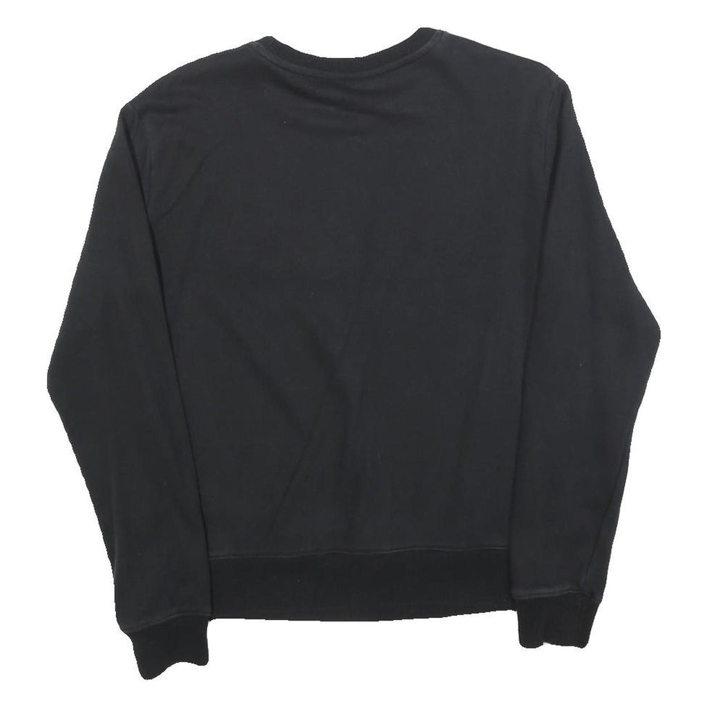 FILA Mens Black Cotton Blend Crew Neck Sweatshirt S Branded Logo Pullover